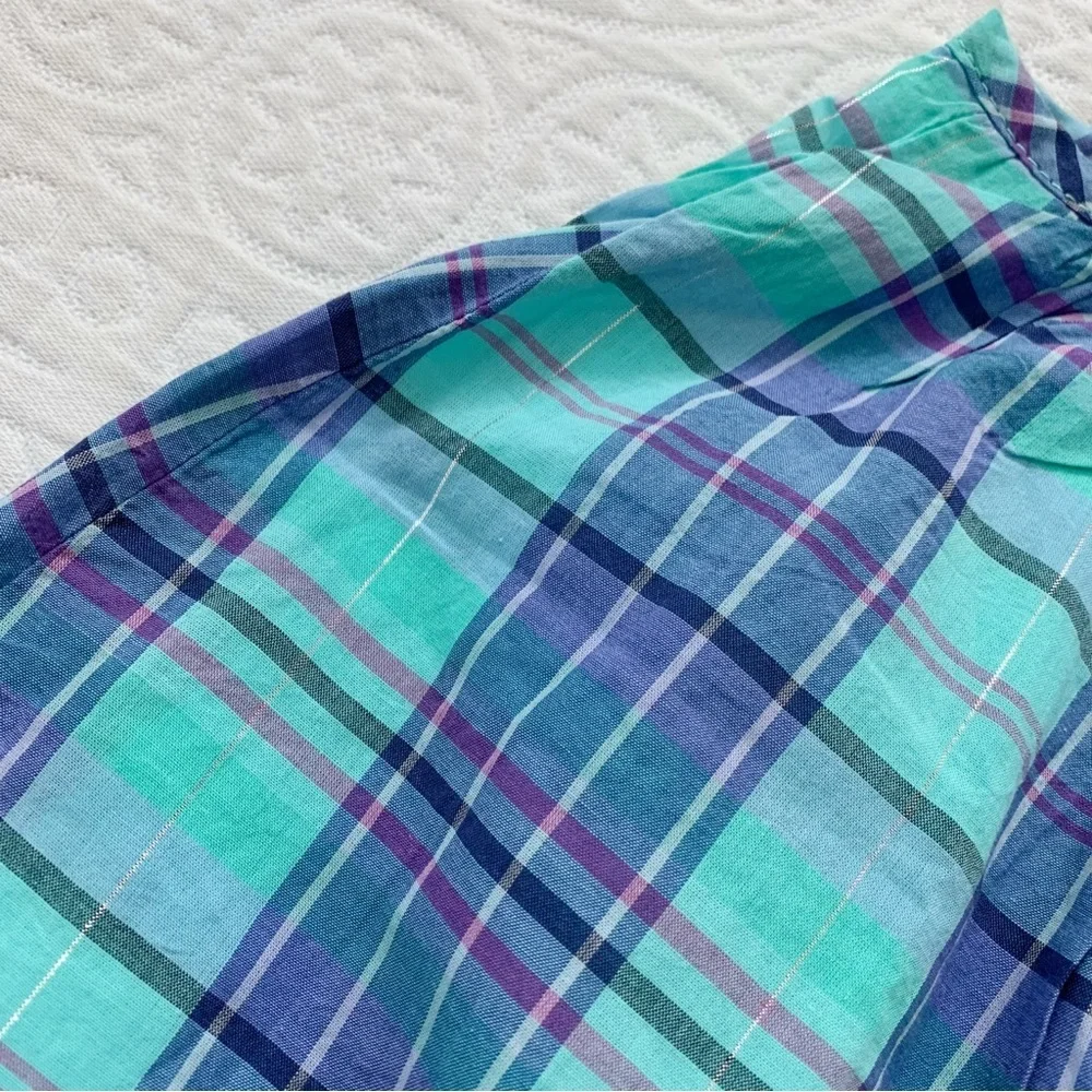 Gap Girls' Shimmer Plaid Spaghetti Strap‎ Dress, Blue Plaid